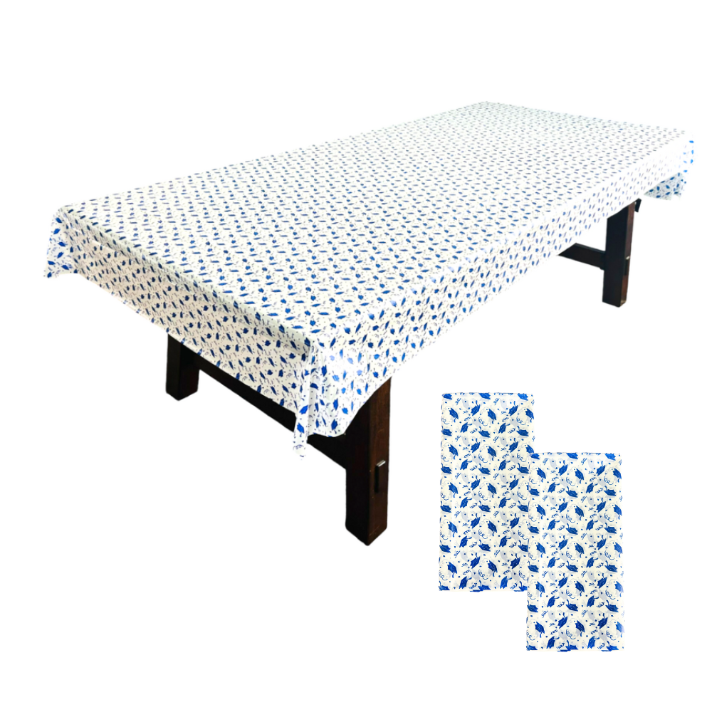 Graduation Blue Grad Hat Plastic Disposable Table Cover 54 X 108 inch – 2 Pieces