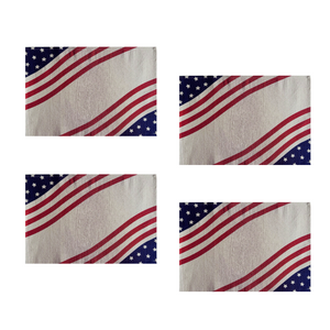 Patriotic Americana Printed Red, White and Blue Placemats – Set of 4