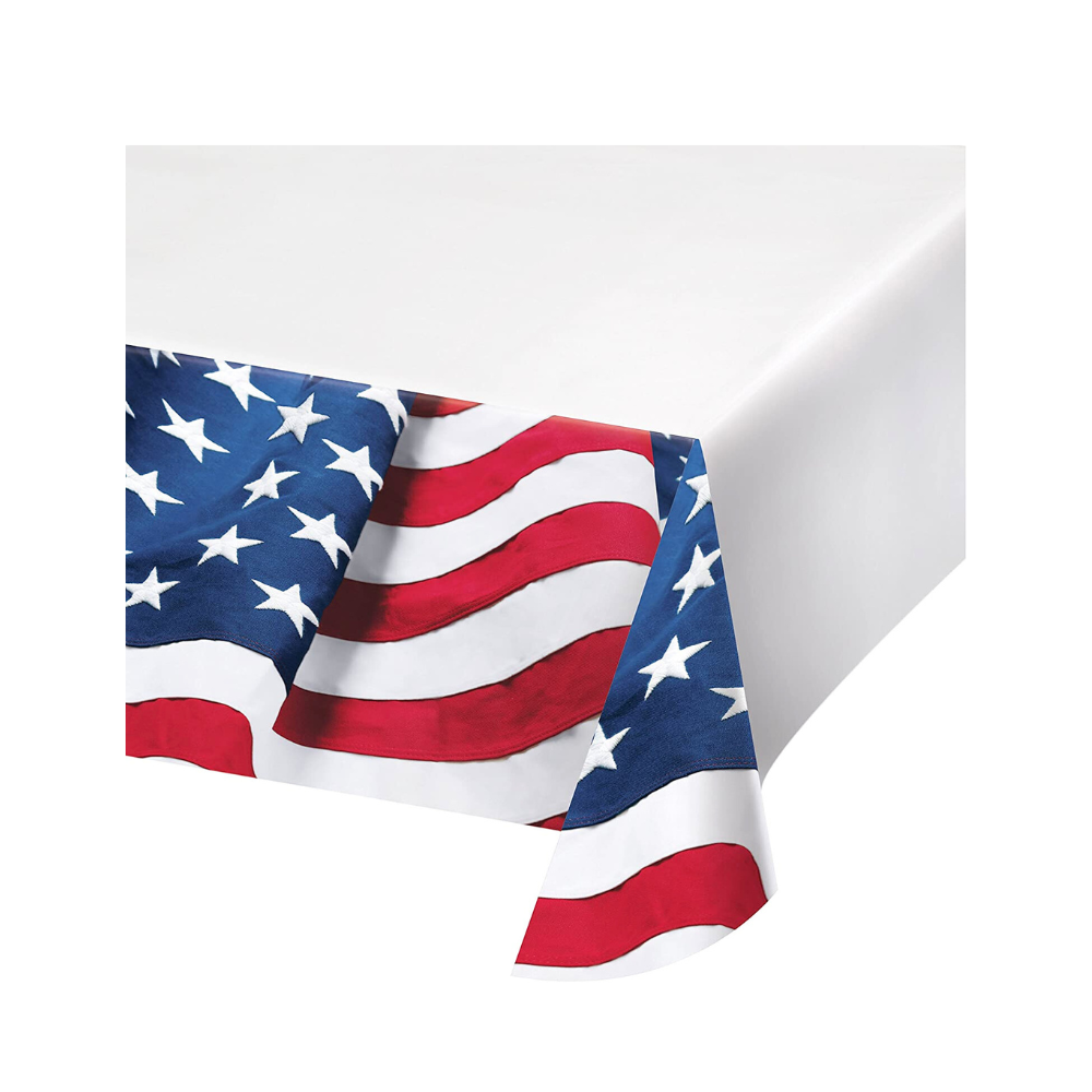 Patriotic Freedom's Flag Plastic Tablecloth - 1 Piece