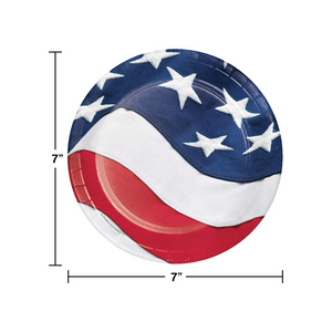 Patriotic Freedom's Flag 7-inch Dessert Plates - 8 Count
