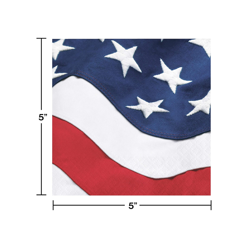 Patriotic Freedom's Flag Paper Beverage Napkins - 16 Count