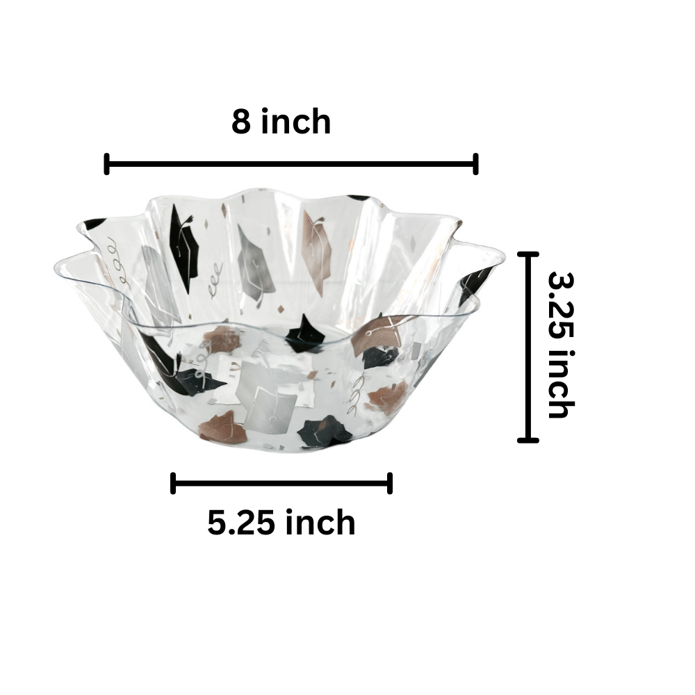 Graduation Small Scalloped Plastic Disposable Serving Bowl Tableware – 1 Piece