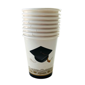 Graduation Classic Hot/Cold Disposable Paper Cups with 9-ounce capacity – 16 Count