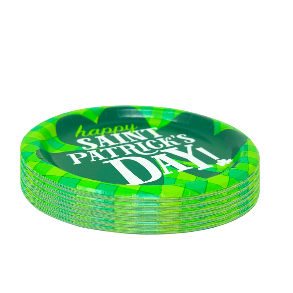 St. Patrick’s Day Disposable Paper 7” Dessert Plates – 16 Count