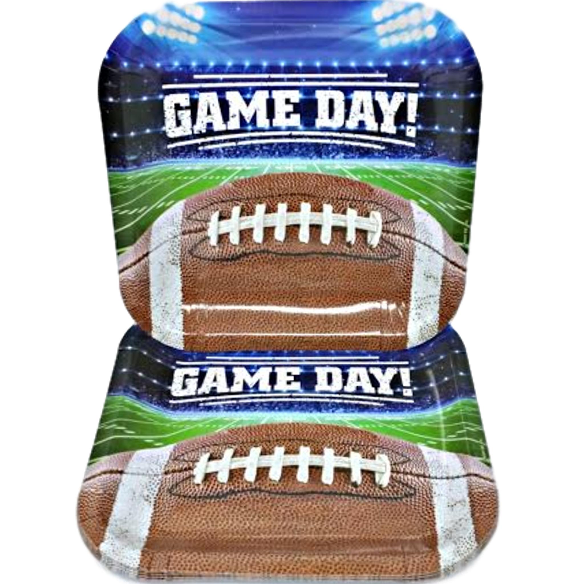 Game Day Football Collection 9” Square Paper Plates – 8 CT
