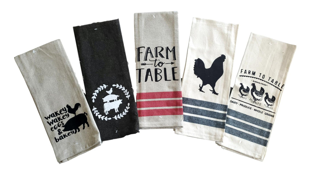 Farmers Table Printed Kitchen Towels – Set of 5