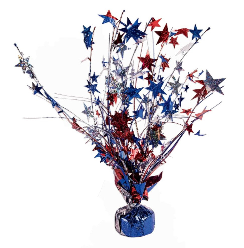 Patriotic Red, White and Blue Star 15-inch Balloon Weight Centerpiece