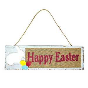 “Happy Easter” Hanging Sign Plaque for Wall or Door Easter Decoration