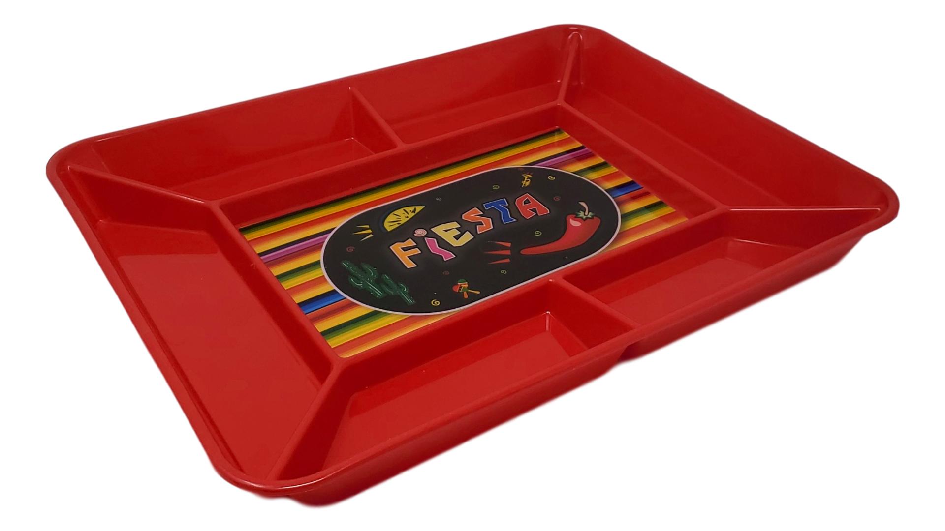 Fiesta Time Plastic Snack Tray Serving Platter 14 X 18 inches