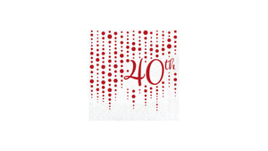 Ruby 40th Anniversary Luncheon Napkins – 16 Count