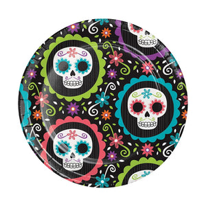Halloween Day of the Dead Themed Bundle with Dessert Plates and Napkins for 16 Guests