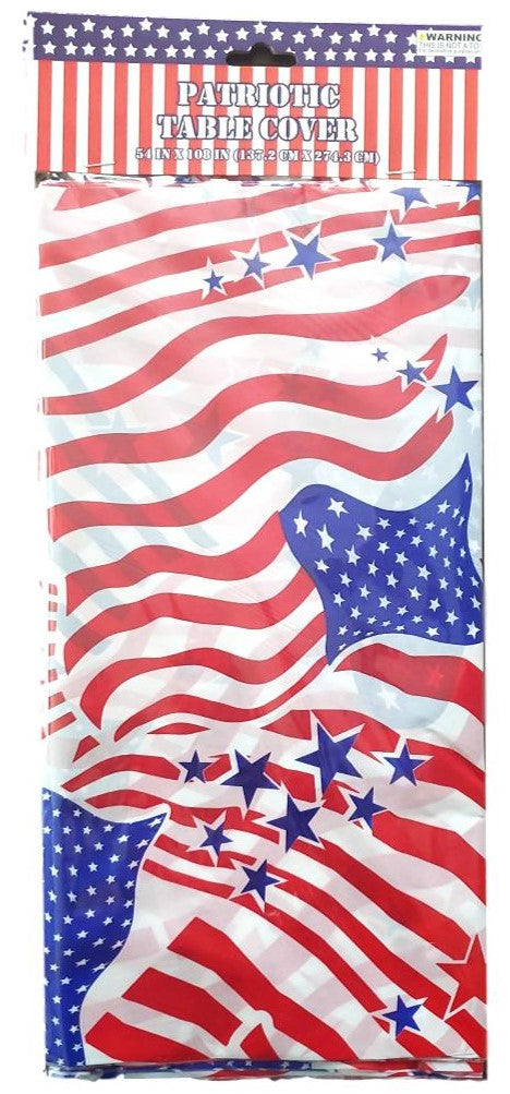 Patriotic Americana Plastic Table Cover – 2 Pieces