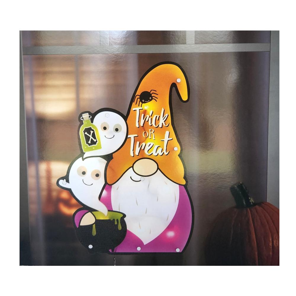 Halloween Gnome Lighted Window Decoration – 1 Piece
