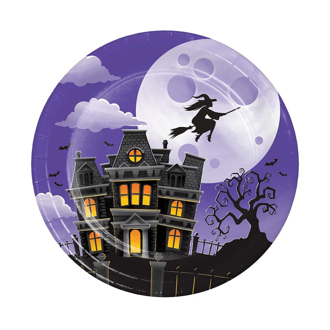 Halloween Haunted Mansion Themed Bundle with Paper Plates and Napkins for 16 Guests