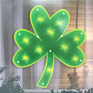 St. Patrick’s Lighted Shamrock Window Decoration - 1 Piece