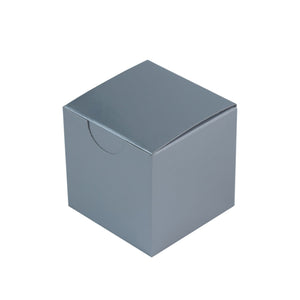2" x 2" Silver Party Candy Favor Paper Boxes – 12 Pieces