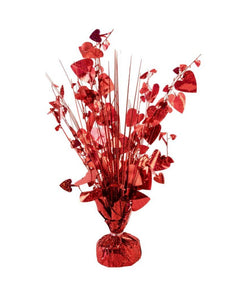 Valentine’s Day Red Hearts 15” Spray Balloon Centerpiece – 1 Piece