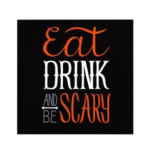 Halloween Eat Drink and Be Scary Paper Beverage Cocktail Napkins – 16 Count