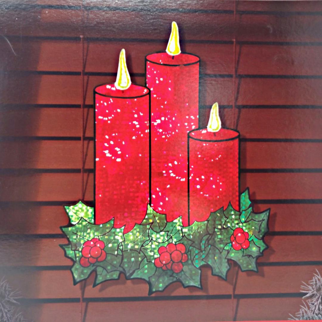 Christmas Candles Lighted Window Decoration – 1 Piece