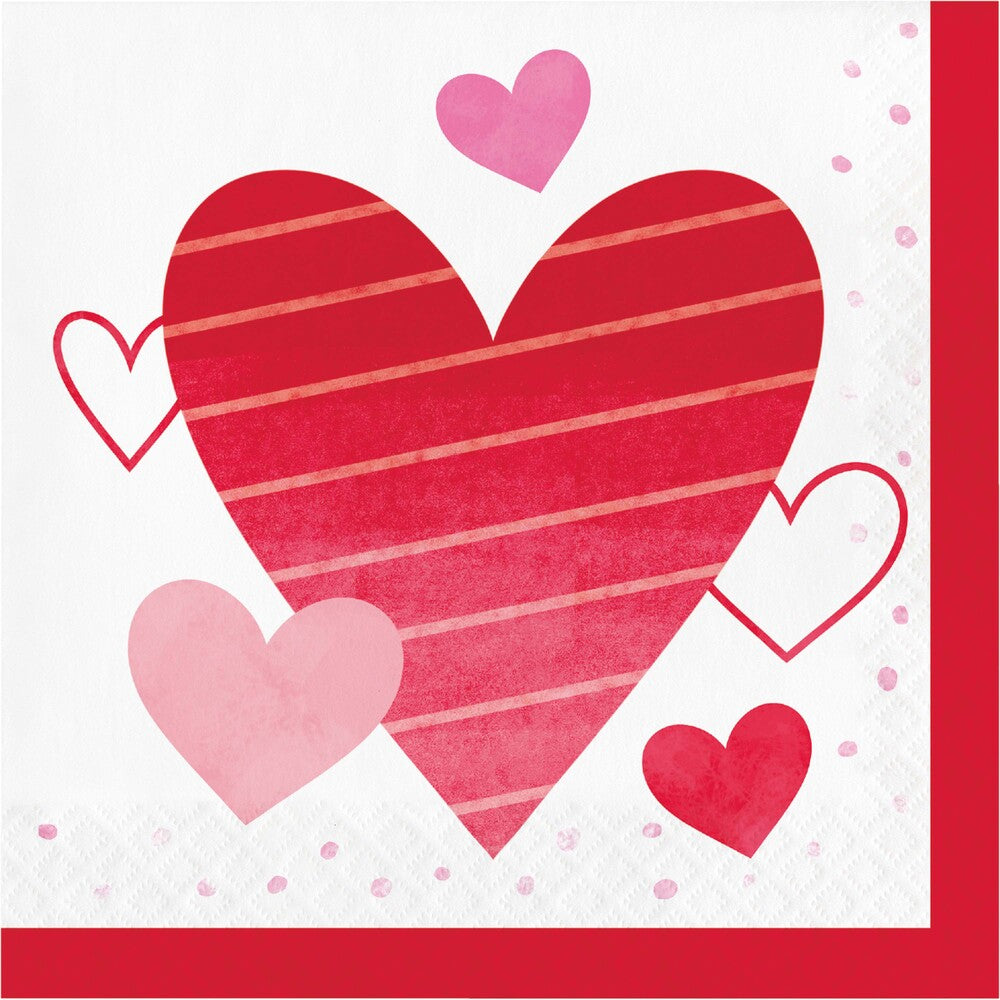 Valentine’s Day Hearts Paper Napkins – 32 Count