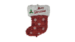 Christmas Tinsel Stocking “Merry Christmas” 14” x 10” – 1 Piece