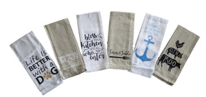 Variety Sayings Kitchen/Hand Towels – Set of 6