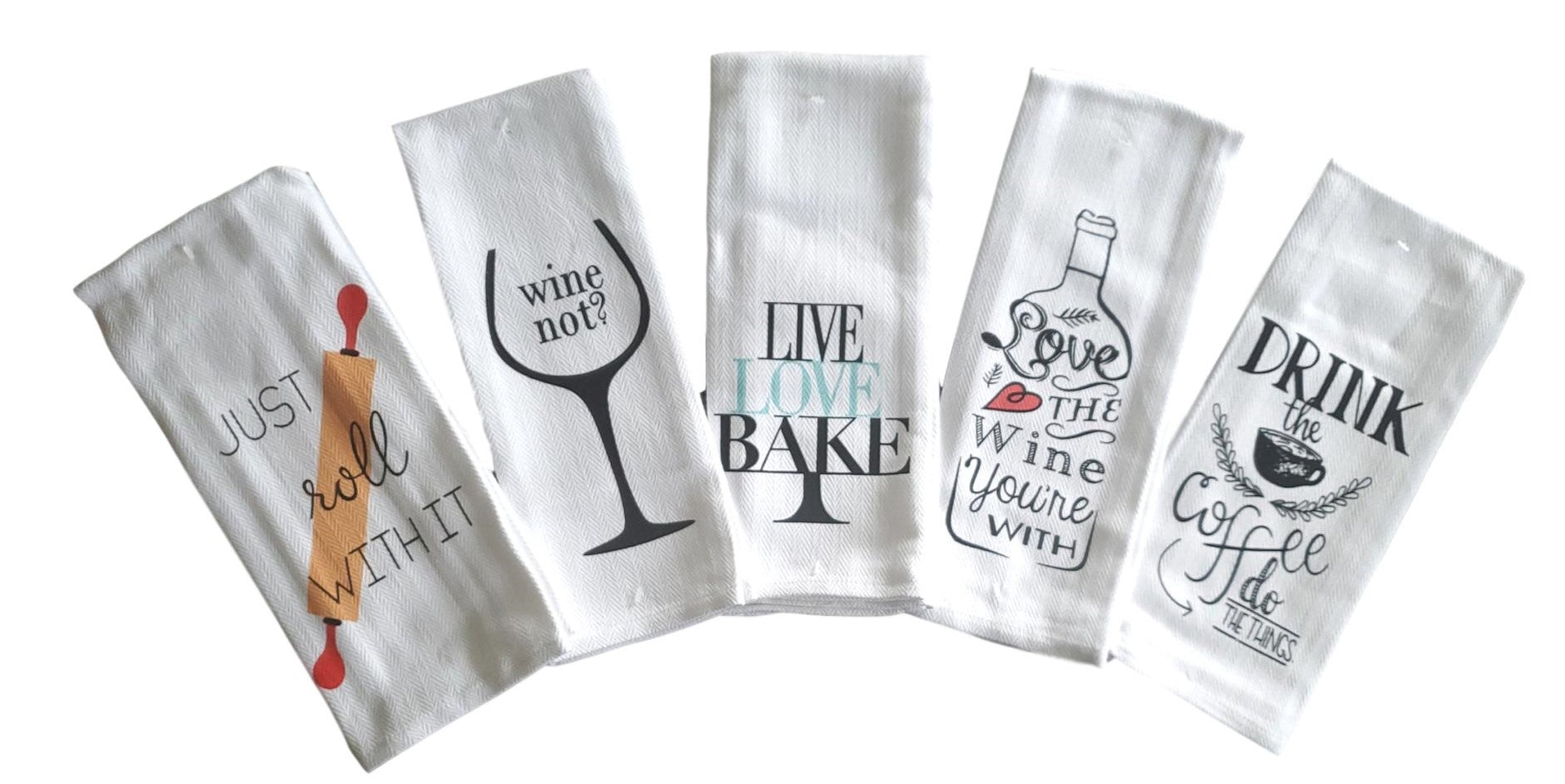 Funny Sayings Kitchen Towels – Set of 5