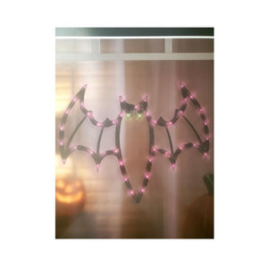 Halloween Lighted Bat Silhouette Window Decoration - 1 Piece