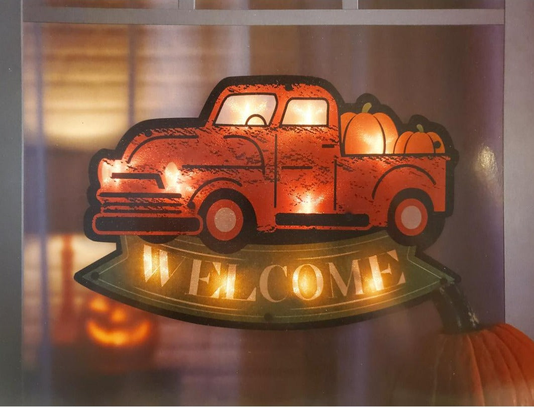 Thanksgiving Farmhouse Truck Lighted Window Decoration – 1 Piece