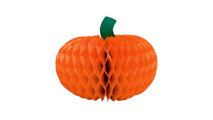Harvest Happy Thanksgiving 6” Pumpkin and Turkey Honeycomb Centerpiece – 2 Pieces