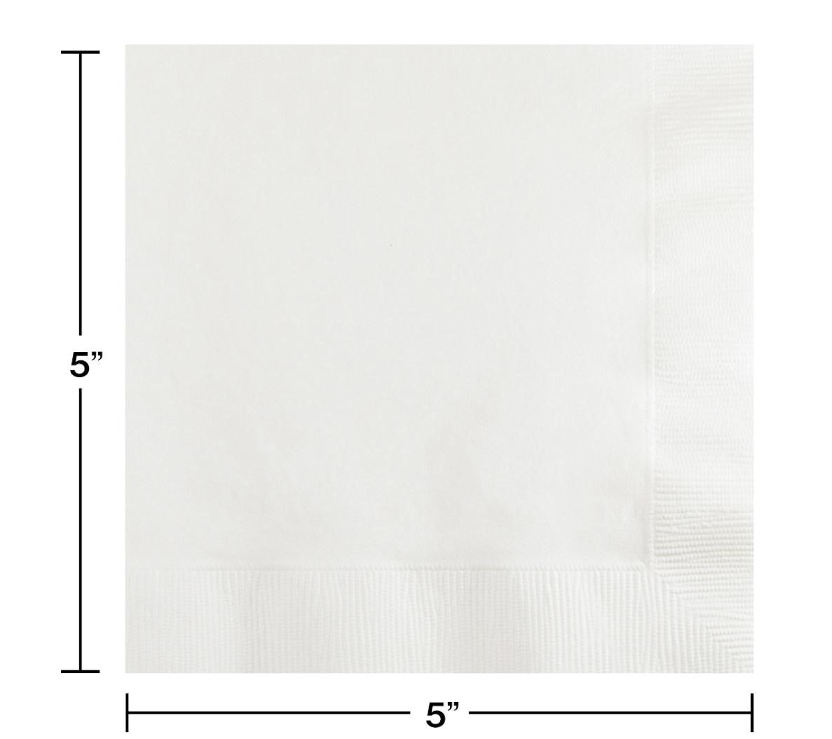 White Plain Solid Color Paper Disposable Cocktail Beverage Napkins