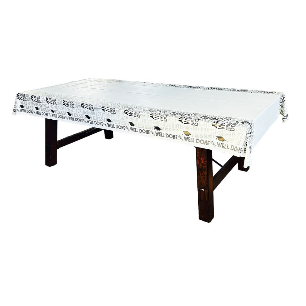 Graduation Plastic Disposable Table Cover 54 x 102 inch – 1 Piece