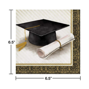 Graduation Classic Paper Disposable Luncheon Napkins – 16 Count