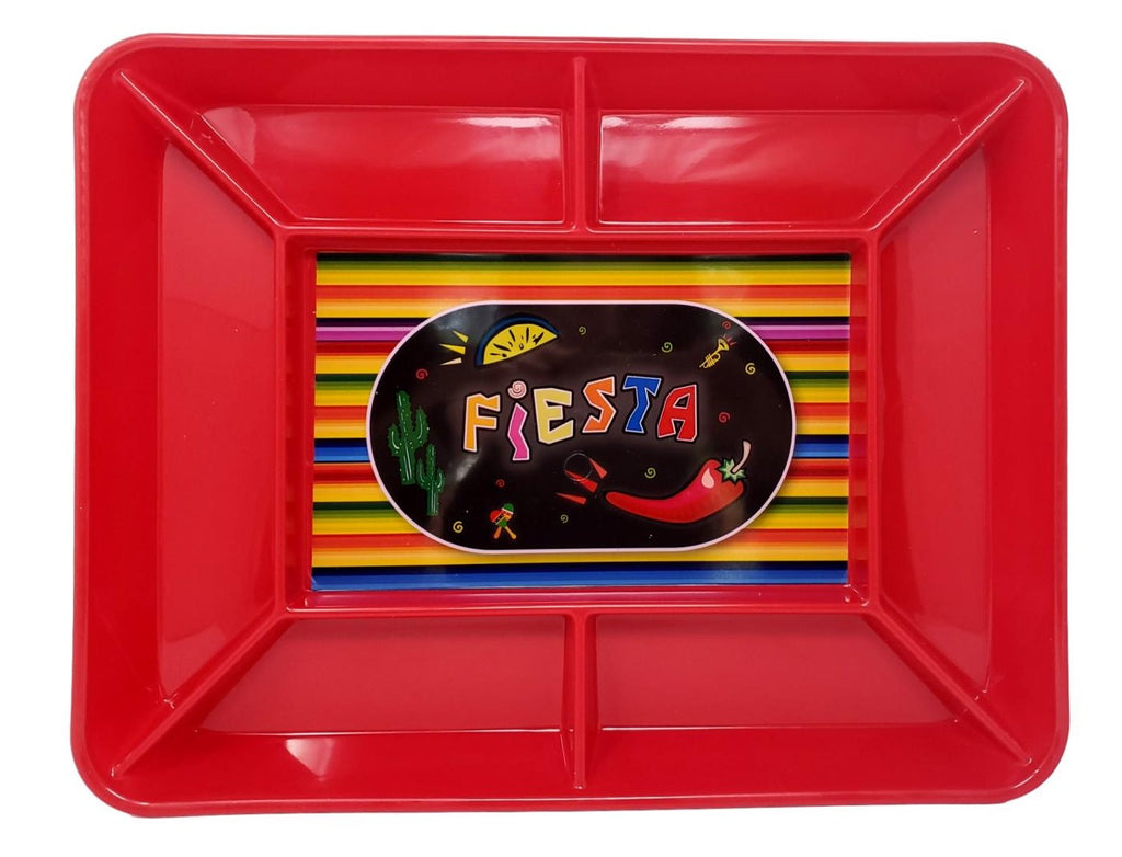 Fiesta Time Plastic Snack Tray Serving Platter 14 X 18 inches