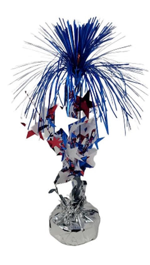 Patriotic Tinsel 12-inch Centerpiece Balloon Weight 2 Assorted