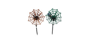 Halloween Spider Web Plastic Yard Stakes 2 Assorted Colors