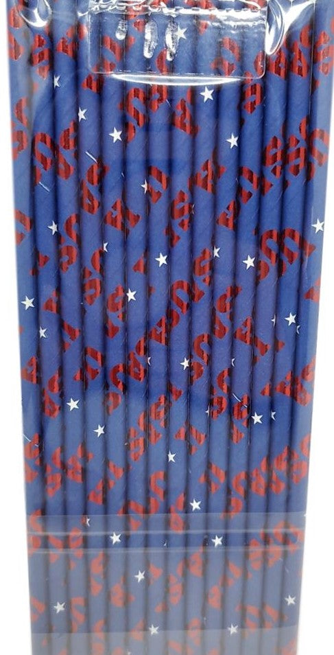 Patriotic 14 Count Paper Straws Assorted – 2 Pack