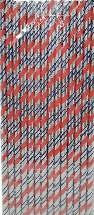 Patriotic 14 Count Stars and Stripes Paper Straws Assorted – 2 Pack