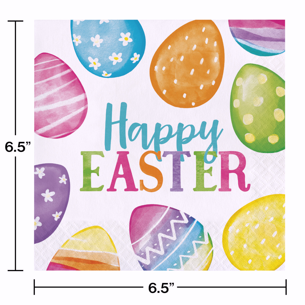 Easter Eggs Disposable Luncheon Paper Napkins – 32 Count