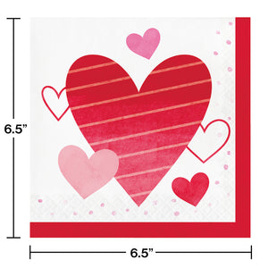 Valentine’s Day Hearts Paper Napkins – 32 Count