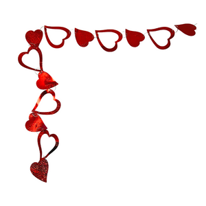 Valentine’s Day Hanging Red Heart Garland 5 FT Two Assorted Styles