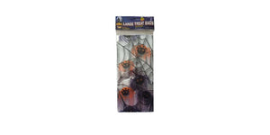Halloween Cellophane Treat Bags with Black and Orange Smiling Spiders – 25 Pieces