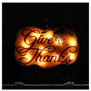 Thanksgiving “Give Thanks” Lighted Window Decoration – 1 Piece