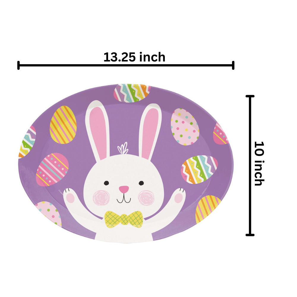 Easter Oval Plastic Disposable Serving Tray Tableware – 1 Piece