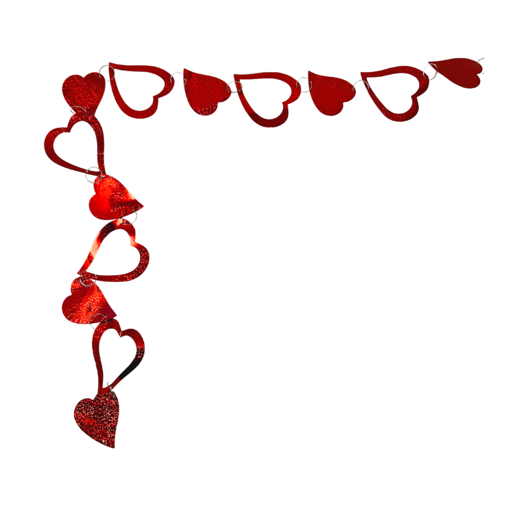 Valentine’s Day Hanging Heart Garland 5 FT Pink and Red