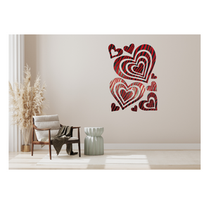 Valentine’s Day Decorative Wall Stickers Decor Red Hearts - 2 Sheets