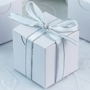 2" x 2" White Party Candy Favor Paper Boxes – 12 Pieces