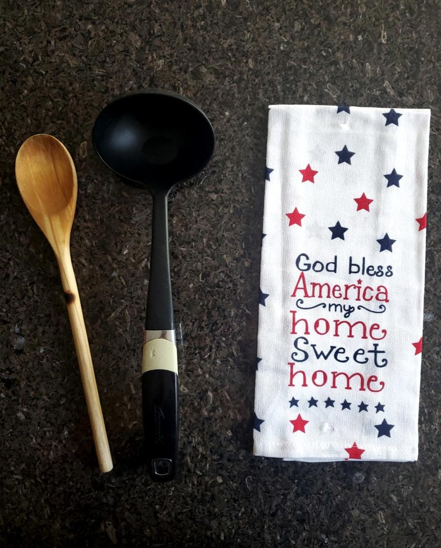 Patriotic Americana Stars and Stripes Forever Printed Kitchen Towels – Set of 3
