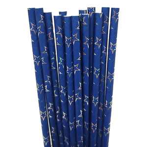 Patriotic 14 Count Stars and Stripes Paper Straws Assorted – 2 Pack