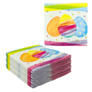 Easter Eggs Disposable Paper Beverage Cocktail Napkins – 32 Count 